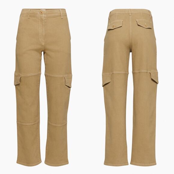 ARITZIA Wilfred Free Maeve Cargo Pant Taupe Beige Twill Size 0 Khaki Utility Tan - Picture 1 of 16